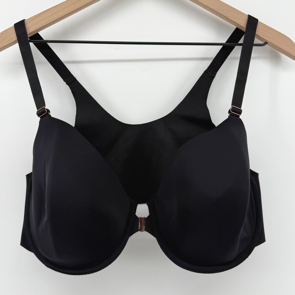Soma Vanishing 360 Perfect Coverage Front Closure Bra Black 38DD Full Coverage